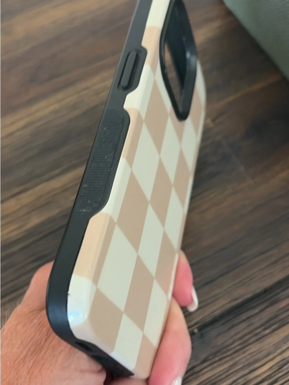 Casely Neutral Checkerboard iPhone 14 Pro Case — Beige & Cream